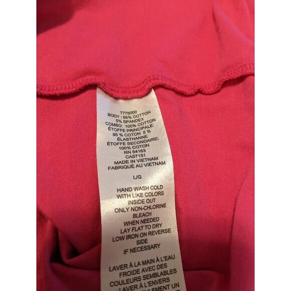 Karl Lagerfeld Top Womens Size Large Pink Eyelet Flutter Sleeve Cotton Stretch - Picture 7 of 7